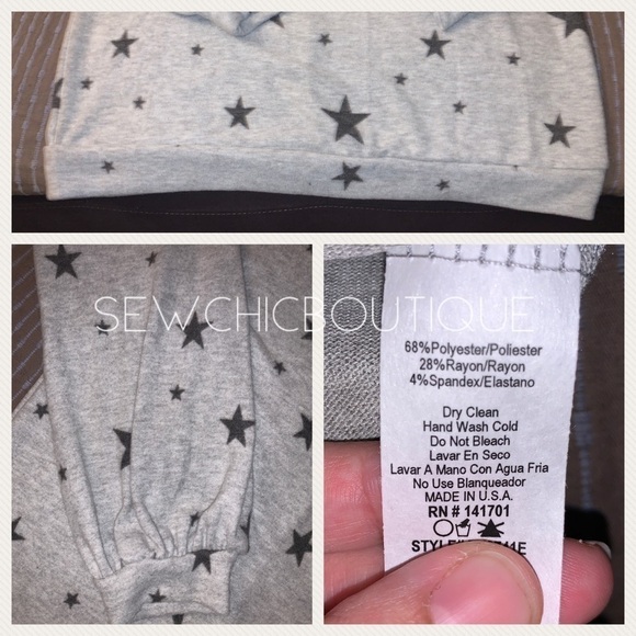 Choker Neck Brushed Star Print Knit Top - Picture 8 of 8